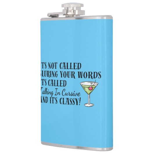 Funny Drinking Slurring Cursive Words Bar Flachmann (Links)