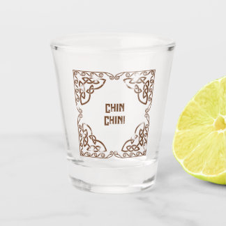 Funny Drinks Chin Chin! Add The Text Celtic Border Schnapsglas