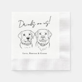 Funny Drinks on Us Two Dog Wedding Serviette (Vorderseite)