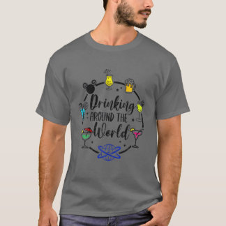 Funny Drinks rund um die Welt Bier Wein trinken T-Shirt
