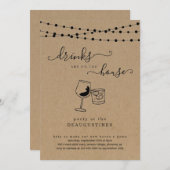 Funny Drinks sind auf dem House Housewarming Einla Einladung (Vorne/Hinten)