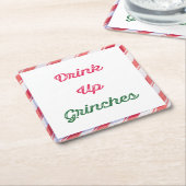 Funny Drinks Up Weihnachts-Party Rechteckiger Pappuntersetzer (angewinkelt)