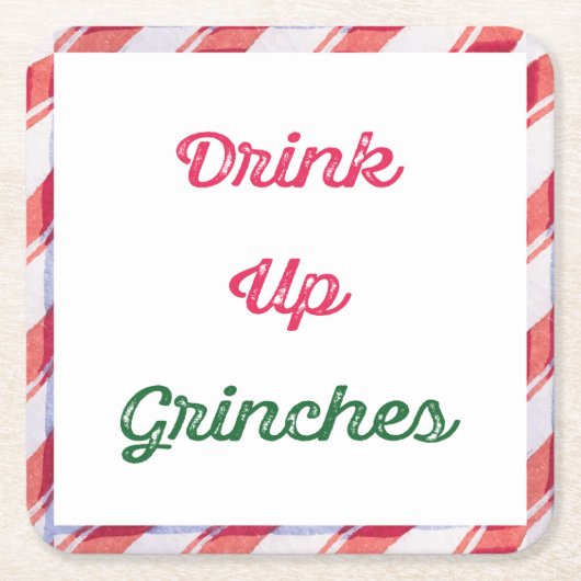 Funny Drinks Up Weihnachts-Party Rechteckiger Pappuntersetzer (Vorderseite)