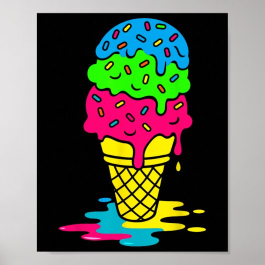 Funny Drip Bruh Ckto School Drip Ice+cream For Boy Poster (Vorne)