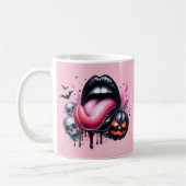 Funny Drip Lip Halloween Spooky Pink Kaffeetasse (Links)