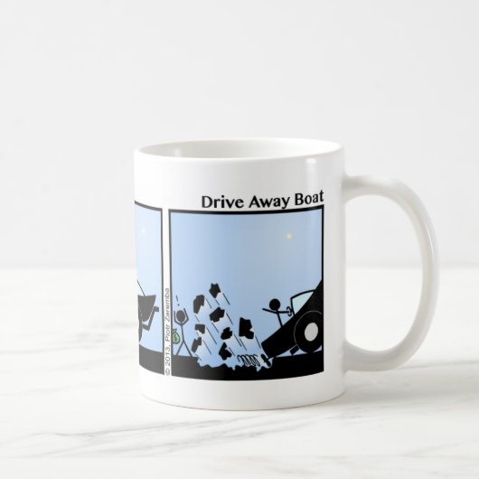 Funny Drive Away Boot Stickman Tasse - 109 (Rechts)