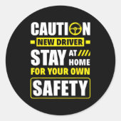 Funny Driver's License New Driver  Runder Aufkleber (Vorderseite)