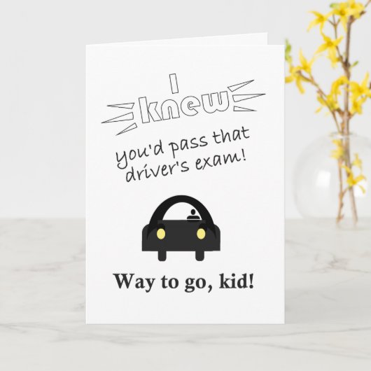funny drivers test congratulations karte (Gelbe Blume)