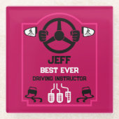 Funny Driving Instructor Gift Glasuntersetzer (Vorderseite)
