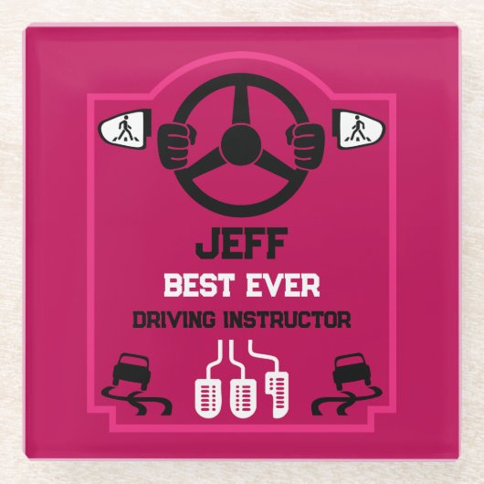 Funny Driving Instructor Gift Glasuntersetzer (Vorderseite)