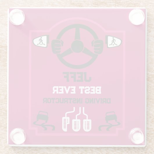 Funny Driving Instructor Gift Glasuntersetzer (Rückseite)