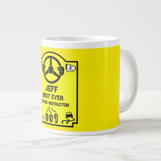 Funny Driving Instructor Gift Jumbo-Tasse (Vorderseite Rechts)