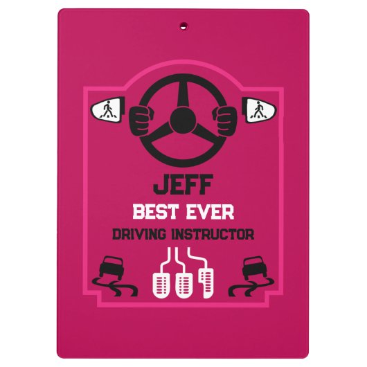Funny Driving Instructor Gift Klemmbrett (Rückseite)