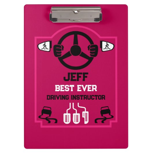 Funny Driving Instructor Gift Klemmbrett (Vorderseite)