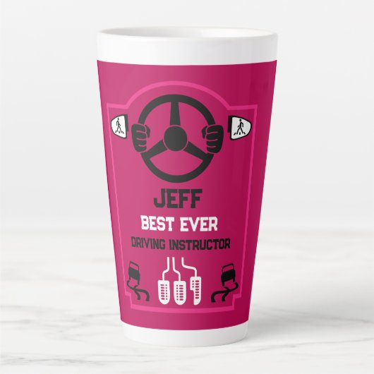 Funny Driving Instructor Gift Milchtasse (Vorderseite)