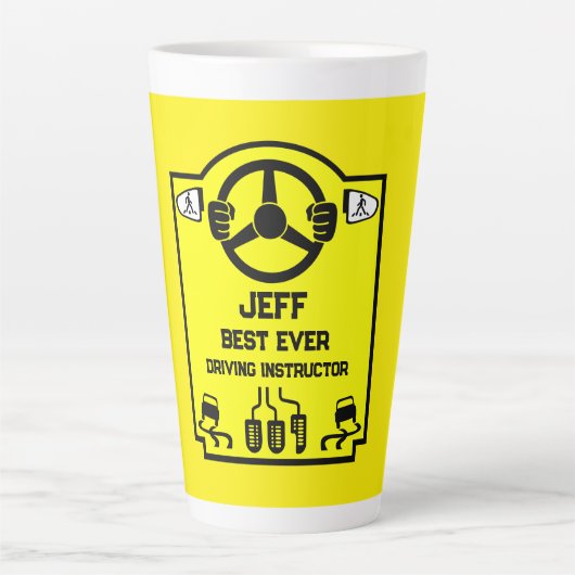 Funny Driving Instructor Gift Milchtasse (Vorderseite)