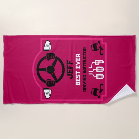 Funny Driving Instructor Gift Strandtuch (Vorderseite)