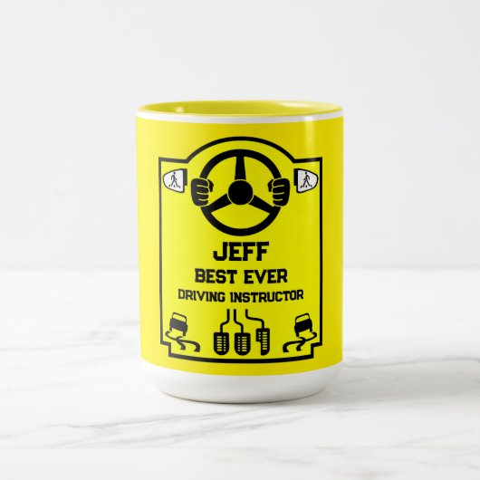 Funny Driving Instructor Gift Zweifarbige Tasse (Mittel)