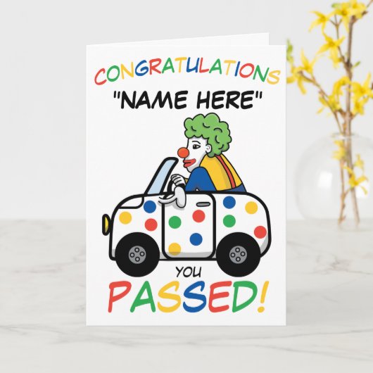 Funny Driving Test Herzlichen Glückwunsch Karte Cl (Gelbe Blume)