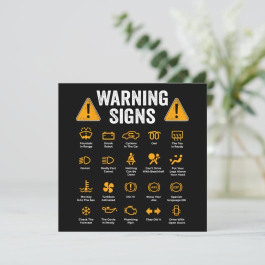 Funny Driving Warning Signs 101 Auto Mechanic Gift (Stehend Vorderseite)