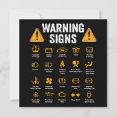 Funny Driving Warning Signs 101 Auto Mechanic Gift (Vorderseite)