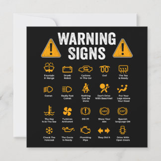 Funny Driving Warning Signs 101 Auto Mechanic Gift