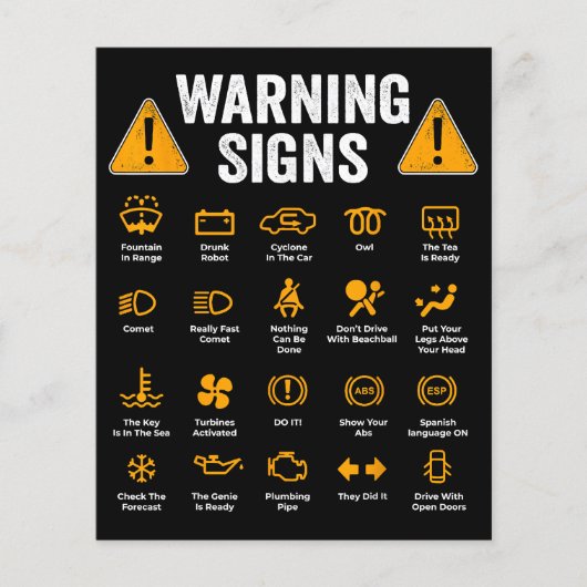 Funny Driving Warning Signs 101 Auto Mechanic Gift (Vorderseite)