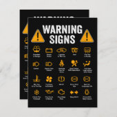 Funny Driving Warning Signs 101 Auto Mechanic Gift Begleitkarte (Vorne/Hinten)