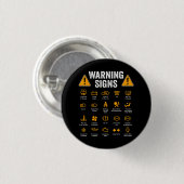 Funny Driving Warning Signs 101 Auto Mechanic Gift Button (Vorne & Hinten)