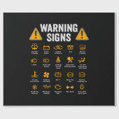 Funny Driving Warning Signs 101 Auto Mechanic Gift Geschenkpapier (Flach)