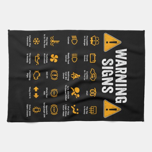 Funny Driving Warning Signs 101 Auto Mechanic Gift Geschirrtuch (Horizontal)