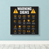 Funny Driving Warning Signs 101 Auto Mechanic Gift Leinwanddruck (Insitu (Holzboden))