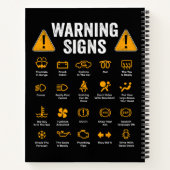 Funny Driving Warning Signs 101 Auto Mechanic Gift Notizblock (Rückseite)