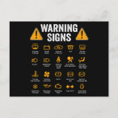 Funny Driving Warning Signs 101 Auto Mechanic Gift Postkarte (Vorderseite)