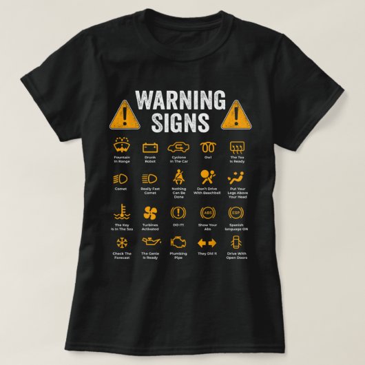 Funny Driving Warning Signs 101 Auto Mechanic Gift T-Shirt (Design vorne)
