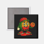 Funny Driving Watermelon Basketball Watermelon Da Magnet (Vorderseite/Rückseite)