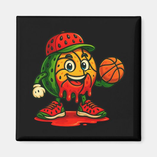 Funny Driving Watermelon Basketball Watermelon Da Magnet (Vorne)