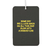 Funny Driving While Nostalgic Cautionary Quote Autolufterfrischer (Vorderseite)