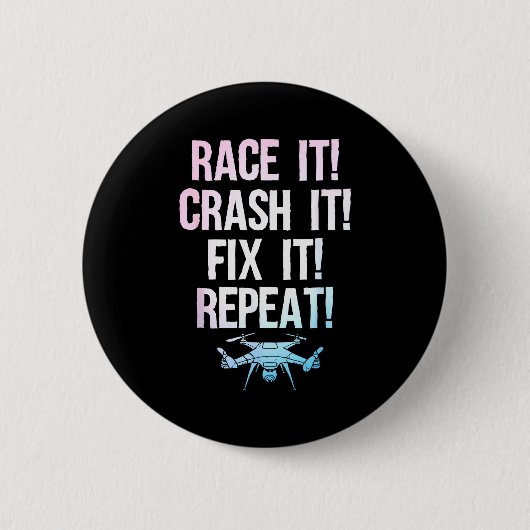 Funny Drone Art For Men Women Boys Drone Racing Dr Button (Vorderseite)
