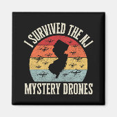 Funny Drone Lover I Survived The New Jersey Myster Magnet (Vorne)