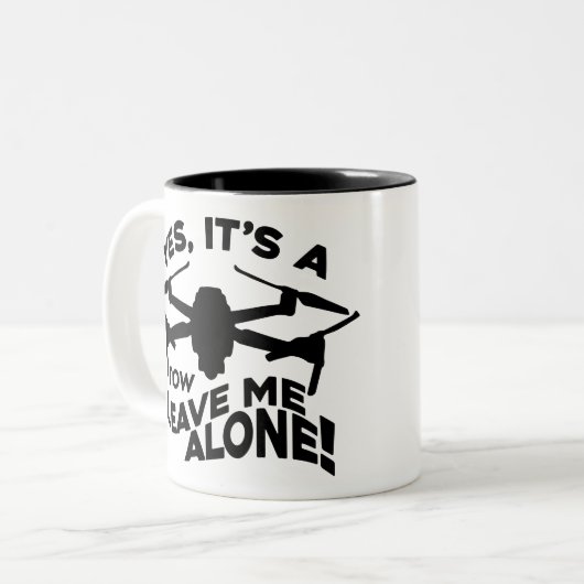 Funny Drone Pilot Small UAV Fernpilografie Zweifarbige Tasse (Vorderseite Links)