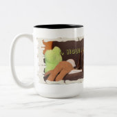 Funny Drowsy Schokolade Labrador mit Spielzeug Fot Zweifarbige Tasse (Links)