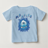 Funny drückt trauriges blaues Monster-Gesicht aus Baby T-shirt (Vorderseite)