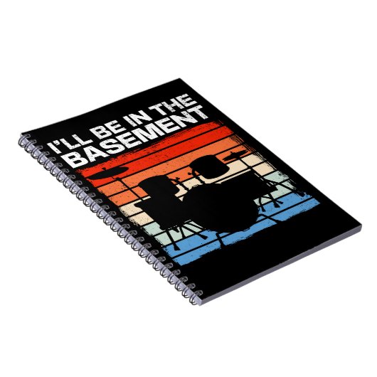 Funny Drum Set Retro Drummer Notizblock (Rechte Seite)