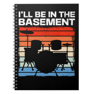 Funny Drum Set Retro Drummer Notizblock