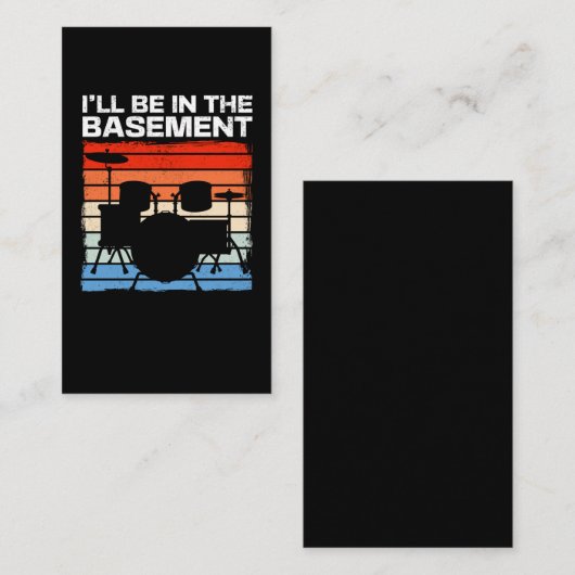 Funny Drum Set Retro Drummer Visitenkarte (Vorne/Hinten)