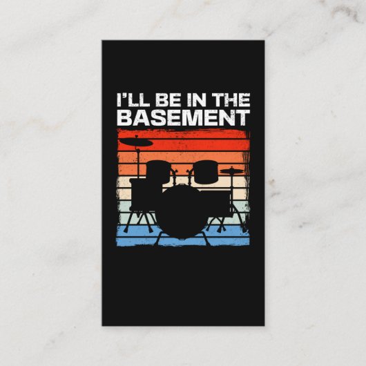 Funny Drum Set Retro Drummer Visitenkarte (Vorderseite)