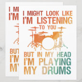 Funny Drummer Art for Men Drum Player Percus (Vorne/Hinten)