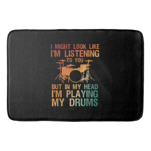 Funny Drummer Art for Men Drum Player Percus Badematte