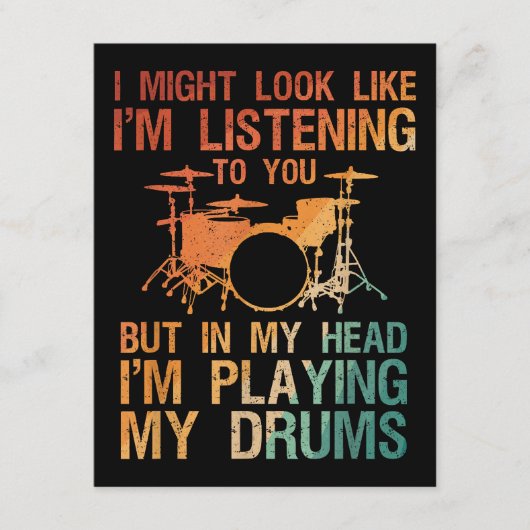 Funny Drummer Art for Men Drum Player Percus Begleitkarte (Vorderseite)